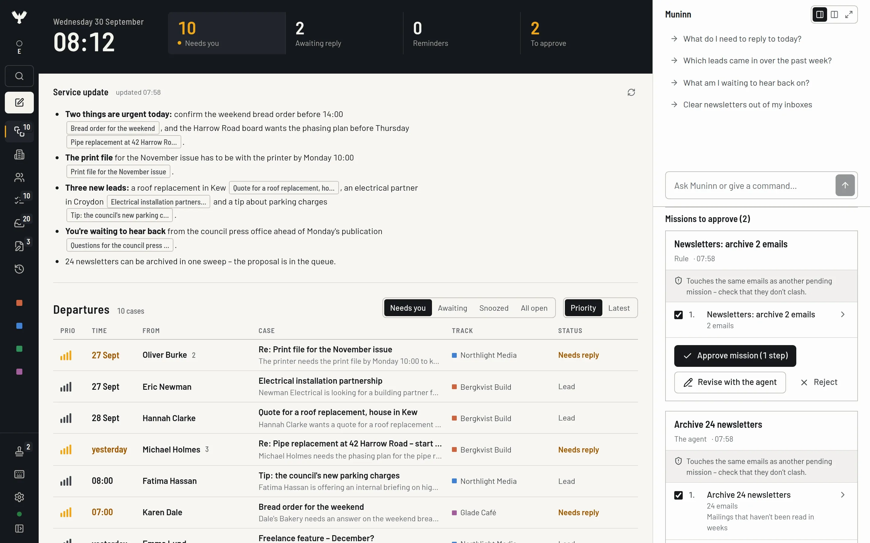 Overview – Screenshot with fictional demo data.